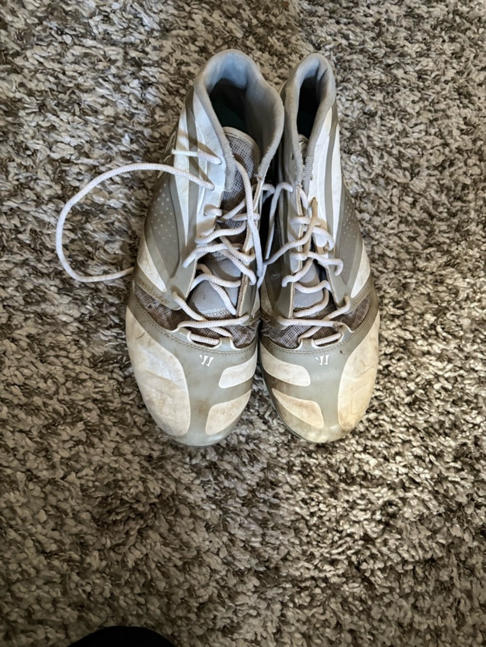 Men's warrior LAX Cleats - White and Gray size 11.5